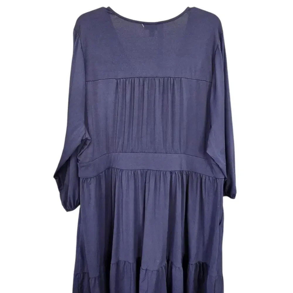Torrid Women's Long Sleeve Dress - Navy Blue, Size‎ Large - Picture 3 of 4